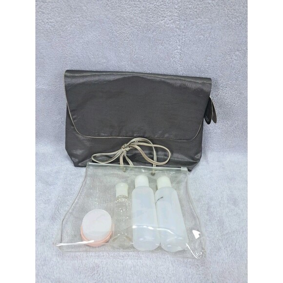 Bath & Body Works Satin Travel Case Clear Bag + 4 Containers Pack *Empty Bottles - Picture 2 of 13
